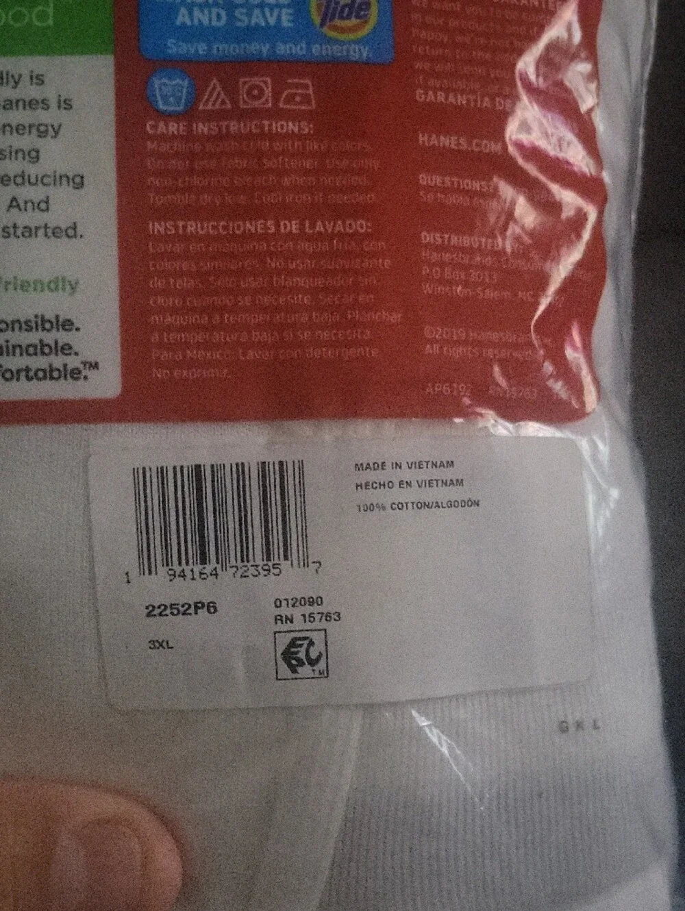 Hanes White Tagless Briefs Value Pack Size 3XL - White- 6 Pack & 8 Pack - New